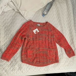 Jaclyn Smith Knitted Crewneck Sweater Orange - Small
